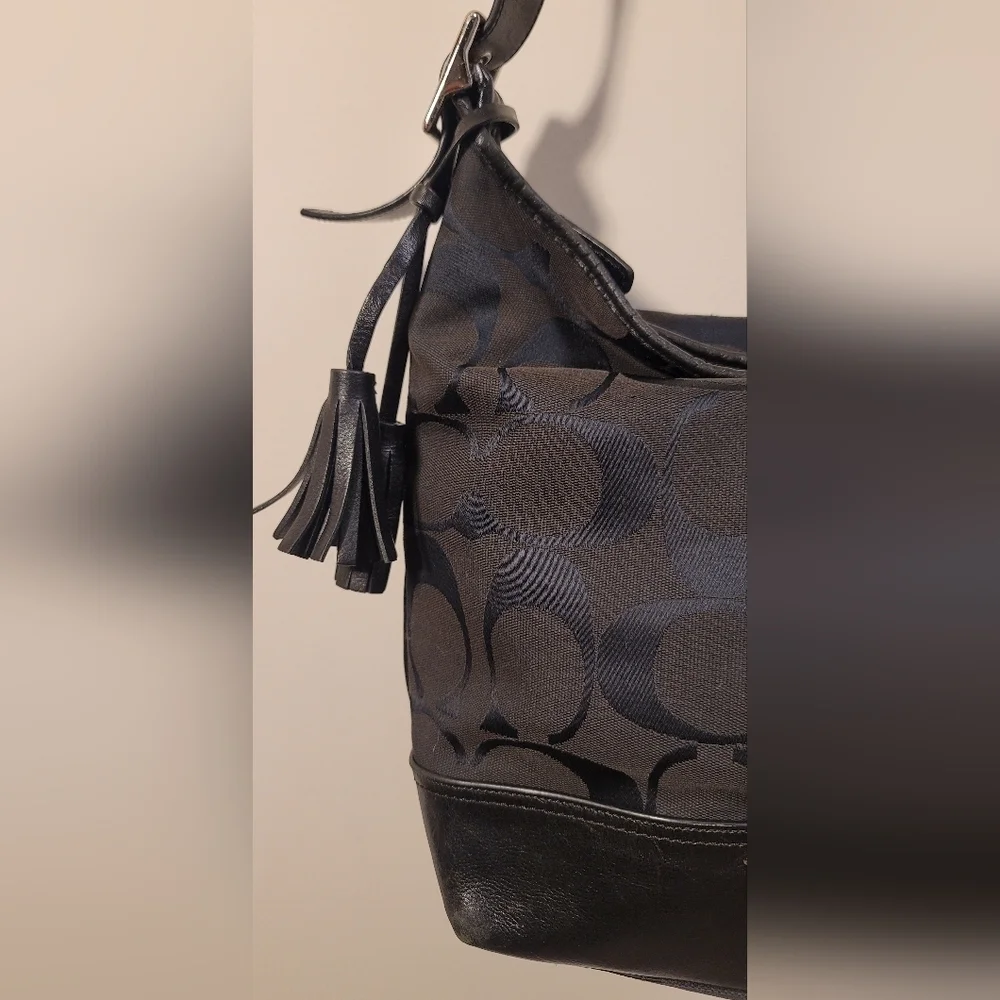 Coach Signature C Sufflette Cloth crossbody bag in black